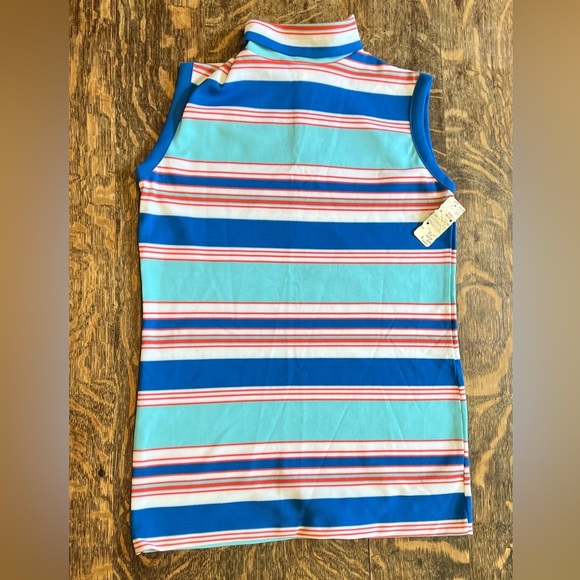 NWT Vintage Polyester Striped Top - Picture 1 of 8